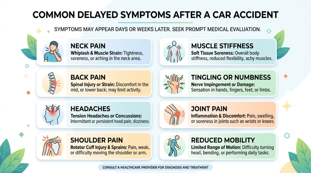 Delayed symptoms after an auto accident in Fort Worth